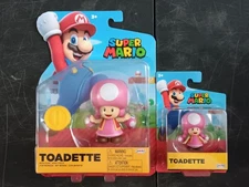 *FREE SHIP* 4" + 2.5" TOADETTE PACK Super Mario World of Nintendo Jakks Pacific