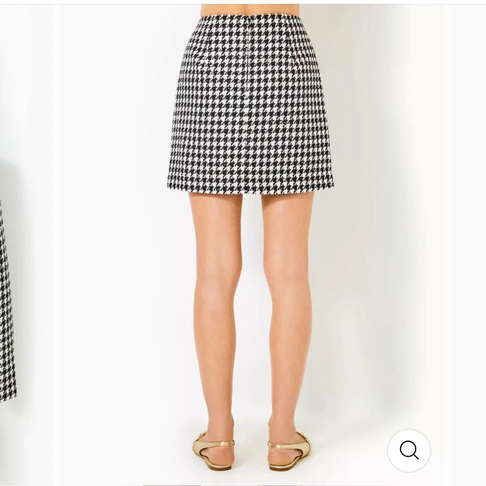 Minifalda Lilly Pulitzer Kels negra pata de gallo lentejuelas Boucle nueva con etiquetas talla 8 $138 Foto 3 de 4