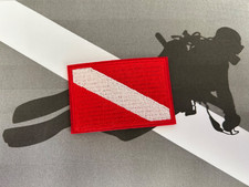 SCUBA DIVING DIVER DIVE FLAG PATCH BADGE IRON ON EMBROIDERED