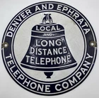 Vintage Denver & Ephrata Telephone Co 8” Porcelain Sign 1910’s Original Estate