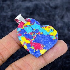 Mosaic Jasper Gemstone Handmade 925 Sterling Silver Jewelry Pendant 1.85