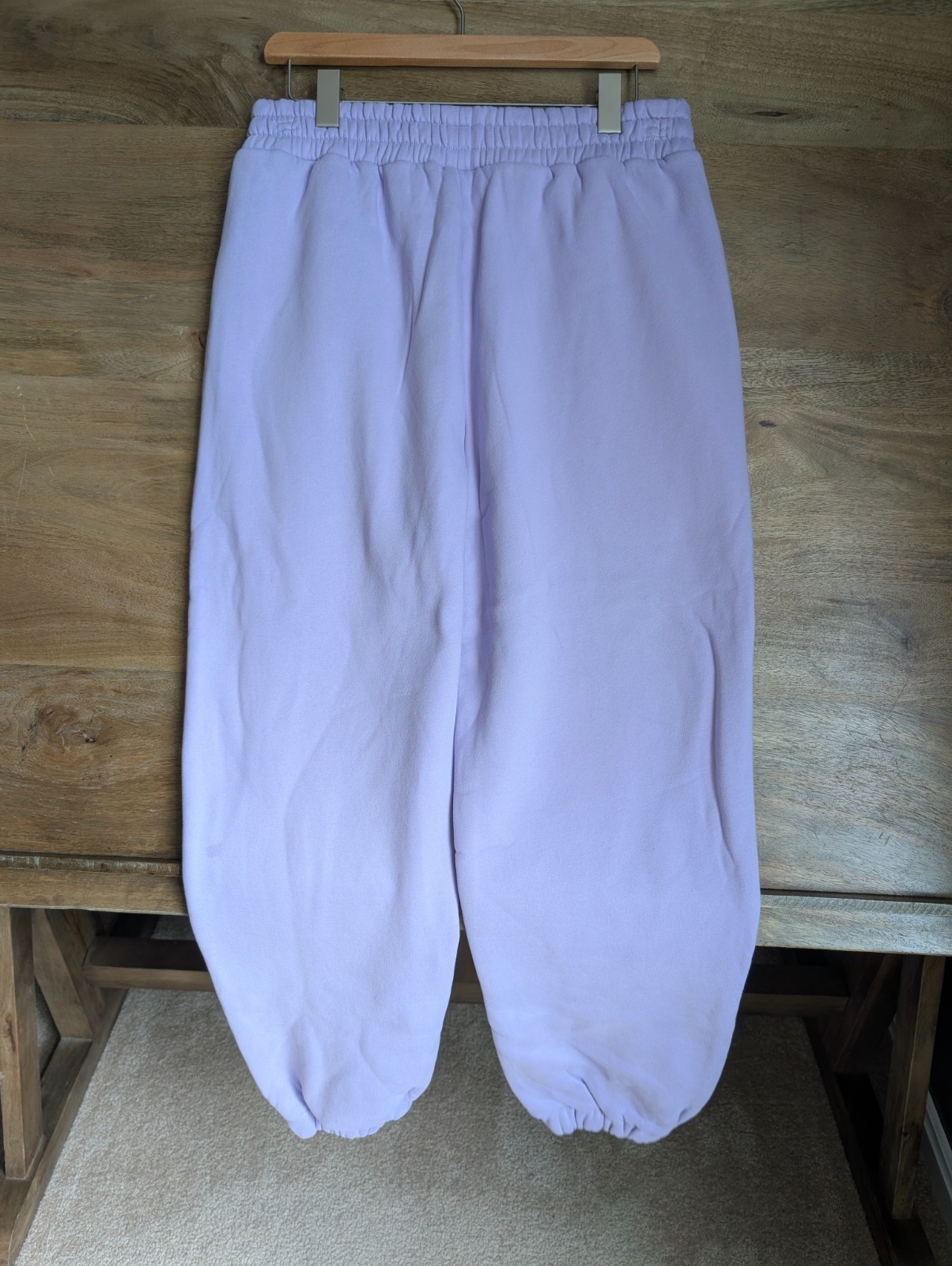 Comfrt Pastel Edit Sweatpants Womens Large Purple Elastic Waist Tapered Leg NWT