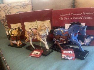 Trail Of The Painted Ponies Thunder H/Dog & Pony/Bedazzled Lot Of 3 W/Boxes/Card