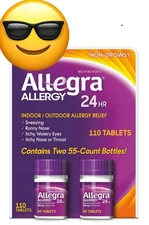 ALLEGRA ALLERGY 110 Tablets FEXOFENADINE 180 MG Antihistamine 24 Hour Relief