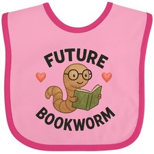 Inktastic Future Bookworm Cute Worm Reading Baby Bib Clothing Infant
