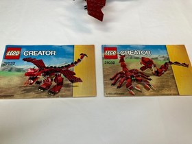 LEGO CREATOR: Red Creatures 100% COMPLETE PEICES /w MANUAL (31032)
