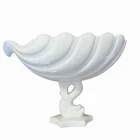 Vintage White Milk Glass Dolphin & Shell Compote Centerpiece Bowl 9” Tall