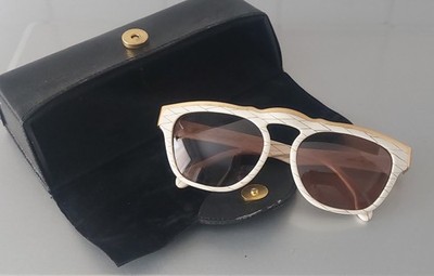 Vintage KARL LAGERFELD Sonnenbrille 4603 B 130 weiß/gold & ETUI KL France