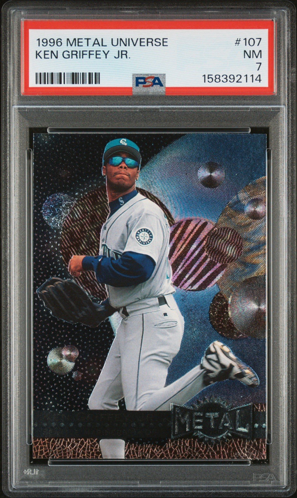 1996 FLEER METAL UNIVERSE KEN GRIFFEY JR. #107 PSA 7