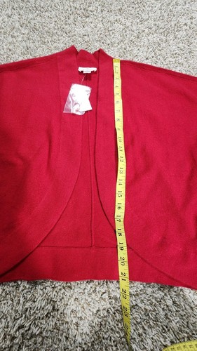 Ann Taylor Loft Jumper Red Cashmere Dolman Sleeve Medium Cardigan Sweater NWT - Picture 6 of 9