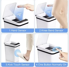 2Pack Trash Cans Touchless Motion Sensor for bathroom Bedroom Living Room Office
