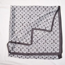 100 Authentic Louis Vuitton Scarf Shawl Stole 35 Wool 65 Silk Dusty White Used