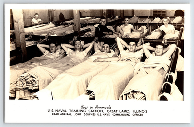 #ad #ad Vintage Real Photo Postcard U.S. Naval Training Station Great Lakes Illinois USA $0.99