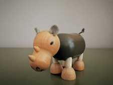Anamalz Rhinoceros Collectible RO01 Collectible Wooden Toy Animal Figure