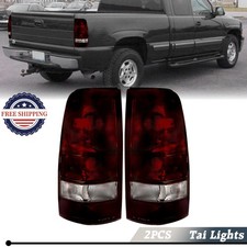 Smoked Red Tail Lights For 1999-2002 Chevy Silverado 1500 Gmc Sierra 99-02 Pair