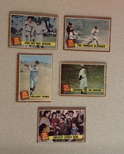 1962 Topps Baseball Babe Ruth Special Lot 5 Different Cards #’s 137 - 143