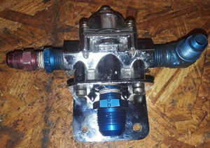 Used Holley Chrome "blue" fuel pressure regulator with fittings