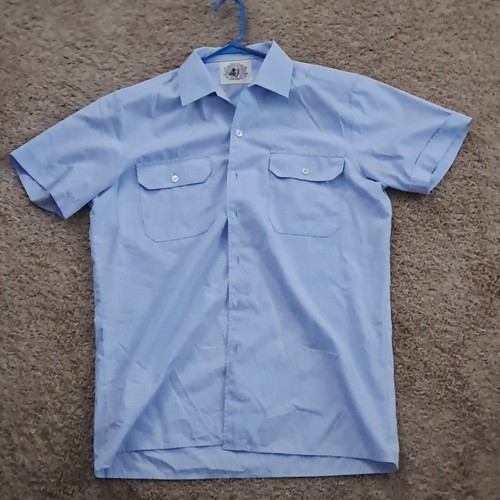 German Military Light Blue Short Sleeve Button Front Shirt (Size In Picture)