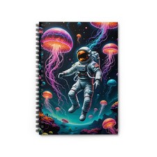 Astronaut Jellyfish Spiral Notebook Ruled Line Journal Gift for Students Writers