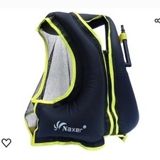 NWT Naxer Black And Yellow Inflatable Buoyancy Vest Unisex Adult, Medium