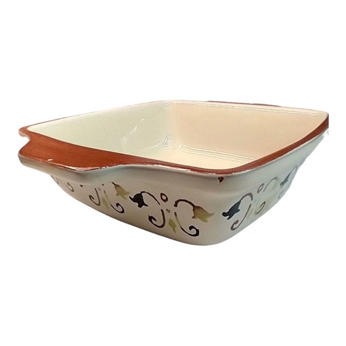 VICENZA by ARTIMINO 9" Square Casserole Dish Portugal Ombre Scrolls Terra Cotta - Picture 2 of 9