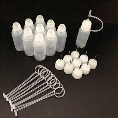 2-20Stk Nadelflaschen Set, Nadelspitzen Flasche, Präzisionsspitzen Applikator Fl