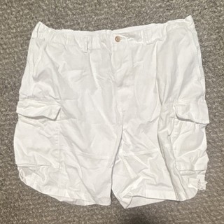Polo Ralph Lauren Men's White Solid Cargo Shorts Flat Front Button Logo Pockets