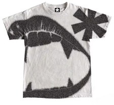 Camiseta Y2K Gráfica de Opio Hombres Ropa de Calle Grande Colmillos Dientes Blanca Punk Camiseta