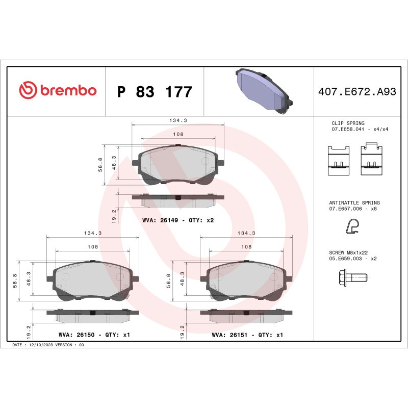 Brake Pads Set fits TOYOTA COROLLA E21 1.6 Front 2019 on Brembo 0446502470 New - Image 11