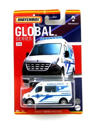 Matchbox Renault Master Ambulance Global Series 7/14 weiß blau 1:64