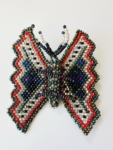 Handmade Glass Seed Beads Butterfly Multicolor