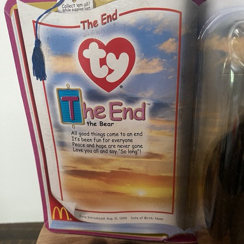 Ty Beanie Baby THE END Millennium Teddy Bear 1999 McDonald's Teenie NEW SEALED - Picture 3 of 6