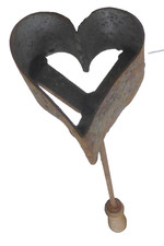 alt Brenneisen Herz Holzgriff Brennstempel Brandeisen geschmiedet Brandzeichen