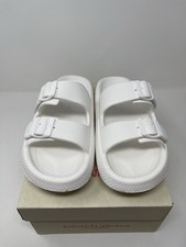 Beach Slides by J/SLIDES Women's White Eva Squish Slide Sandal 8M NEW in Box
