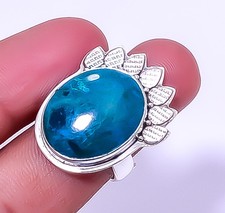 Chrysocolla - Peru 925 Sterling Silver Handmade Ring Size Adjustable 34 A392