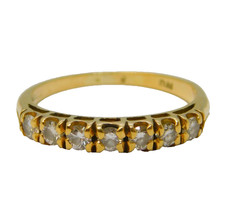 18ct Yellow Gold Seven-Stone Diamond Half Eternity Ring Vintage c1970 London