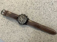 Reloj Fossil Townsman Hombre FS5437 Vestido Marrón Cuero Banda Cuarzo Analógico 43mm 8"