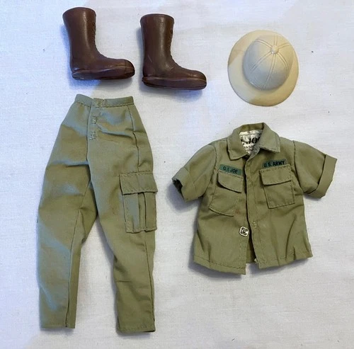 HASBRO GI JOE 1970's Adventure Team Khaki Outfit Pith Helmet and Boots
