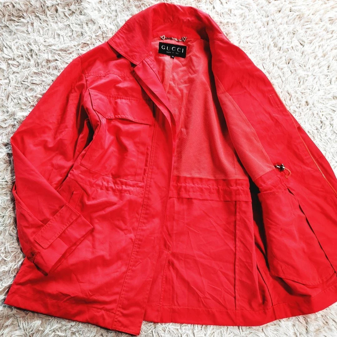 Gucci Giubbotto Uomo Nylon Rosso Taglia 42 XL Leggero Italia Usatoo