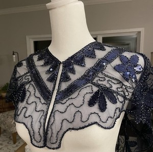 NEW From Dillards Blue Beaded Topper - Gorgeous For Dressing Up