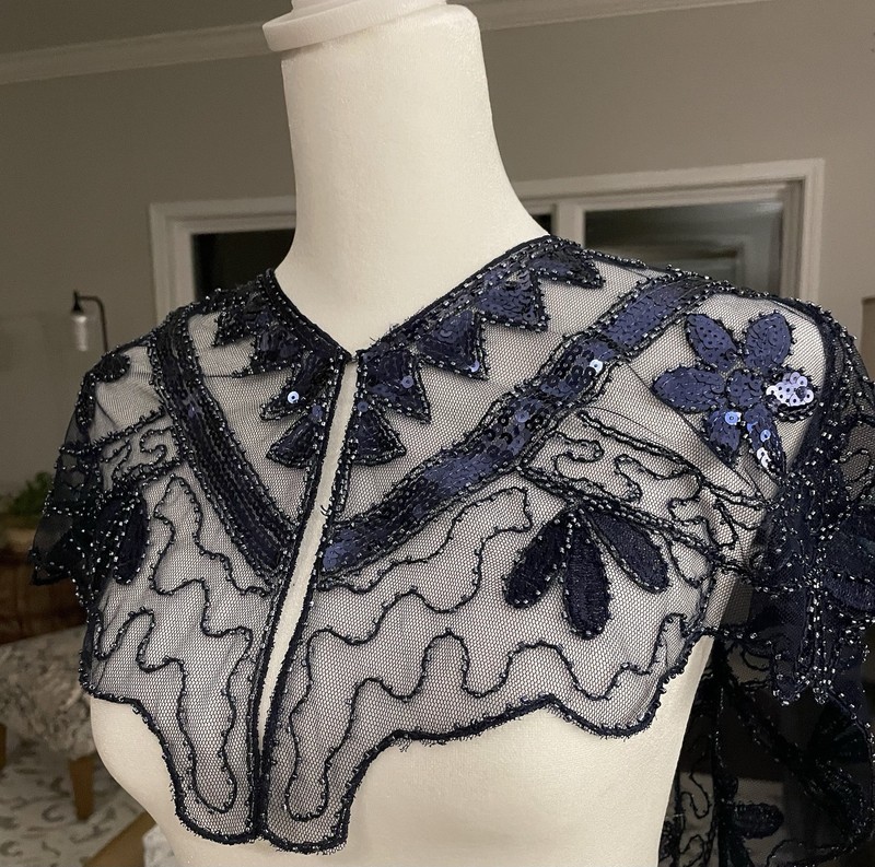 NEW From Dillards Blue Beaded Topper - Gorgeous For Dressing Up