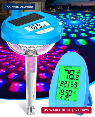 PoolLeader 2026 Solar Powered Wireless Pool Thermometer Floating Easy Read | Dyn