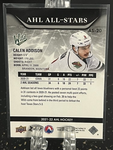 CALEN ADDISON---2021-22 AHL HOCKEY----AHL ALL-STARS---KOSTENLOSER VERSAND - Bild 2 von 2