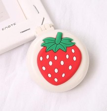 1Pc Travel Hair Brush with Mini Mirror - Portable Folding Round Massage Brush