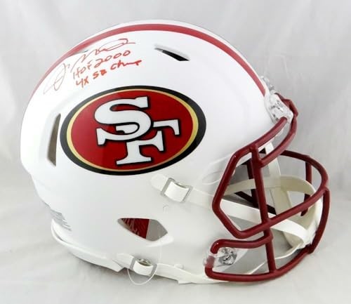 Joe Montana Signed 49ers F/S Flat White Authentic Helmet w/2 Insc - Beckett Auth - Picture 6 of 7