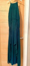 Forest Green Chiffon Style Maxi Bridesmaid Dress pleated 12 halter