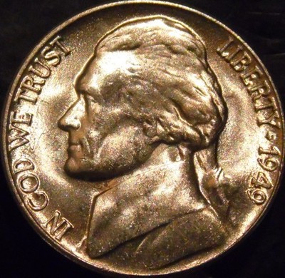 1949-D Jefferson Nickel Gem BU Almost Full Steps Uncirculated Full Step