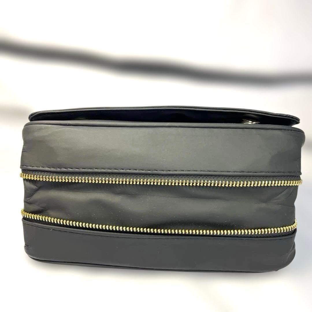 Versace Women's Black Logo Shoulder Bag, Stylish, Leather, Used thumbnail 5