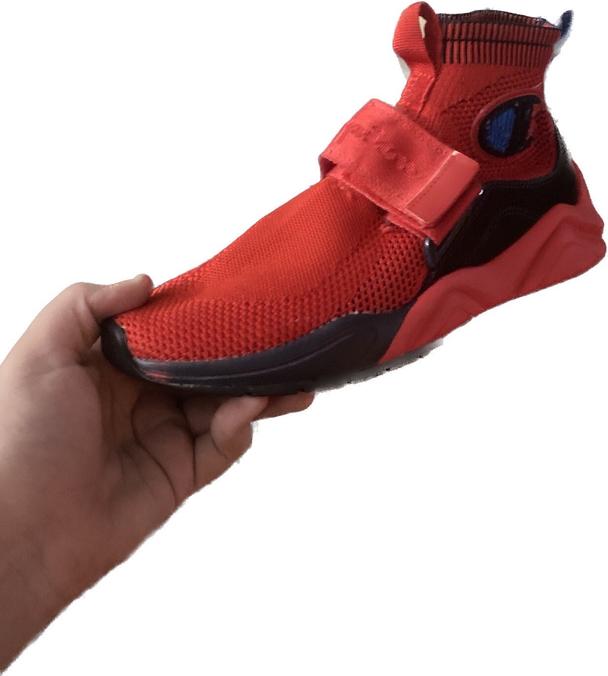 Men&rsquo;s Red Champion Sock Sleeve Shoes High Top Basketball Shoes Size 8 Boys