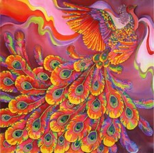 Bead Embroidery Kit Big picture beads peacock bird DIY Beadwork kit Beading kit